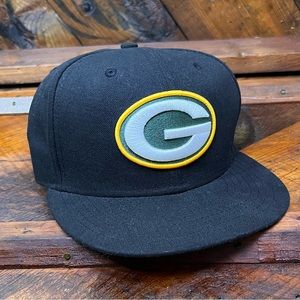 Men’s Flat-bill GB Packers Hat - 7 & 3/8 - Black